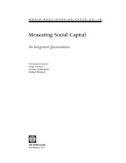 Measuring social capital : an integrated questionnaire /