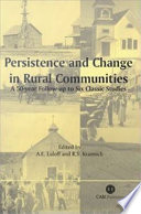 Persistence and change in rural communities : a 50-year follow-up to six classic studies /