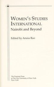Women's studies international : Nairobi and beyond /