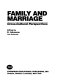 Family and marriage : cross-cultural perspectives /