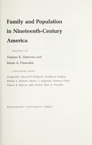 Family and population in nineteenth-century America /