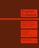 Program evaluation : design manual : a practitioners guide for trainers and educators--a design manual /