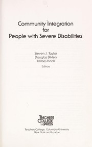 Community integration for people with severe disabilities /