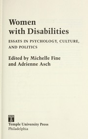 Women with disabilities : essays in psychology, policy, and politics /