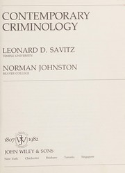 Contemporary criminology /