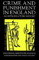 Crime and punishment in England : an introductory history /