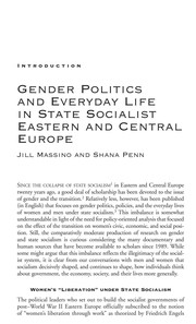 Gender politics and everyday life in state socialist Eastern and Central Europe /