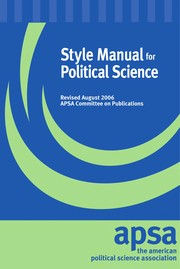 Style manual for political science.