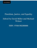 Pluralism, justice, and equality /