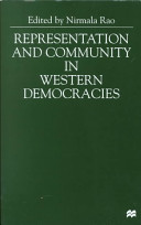 Representation and community in Western democracies /
