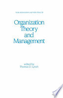 Organization theory and management /