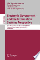 Electronic government and the information systems perspective : second international conference, EGOVIS 2011, Toulouse, France, August 29 - September 2, 2011 : proceedings /