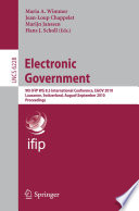 Electronic government : 9th IFIP WG 8.5 international conference, EGOV 2010, Lausanne, Switzerland, August 29-September 2, 2010 : proceedings /