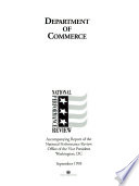 Department of Commerce : accompanying report of the National Performance Review /