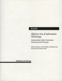 Effective use of information technology : lessons about state governance structures and processes /