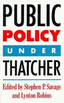 Public policy under Thatcher /