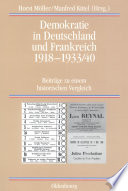 Demokratie in Deutschland und Frankreich 1918-1933/40 : Beiträge zu einem historischen Vergleich /