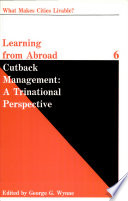 Cutback management : a trinational perspective /