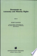 Documents on autonomy and minority rights /