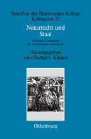 Naturrecht und Staat : Politische Funktionen des europäischen Naturrechts (17.-19. Jahrhundert) /