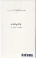 Criminal science in a global society : essays in honor of Gerhard O.W. Mueller /