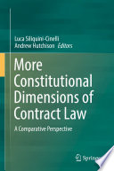 More Constitutional Dimensions of Contract Law : A Comparative Perspective /