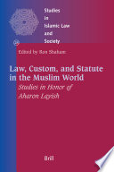 Law, custom, and statute in the Muslim world : studies in honor of Aharon Layish /