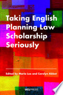 Taking English planning law scholarship seriously /