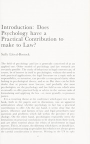 Psychology in legal contexts : applications and limitations /