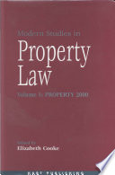 Modern studies in property law : property 2000 /