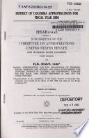 District of Columbia appropriations for fiscal year 2006  : hearings before a subcommittee of the Committee on Appropriations, United States Senate, One Hundred Ninth Congress, first session, on H.R. 3058/S. 1446*, making appropriations for the Departments of Transportation, Treasury, and Housing and Urban Development, the judiciary, District of Columbia, and independent agencies for the fiscal year ending September 30, 2006, and for other purposes : District of Columbia.