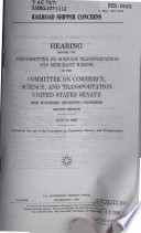 Railroad shipper concerns : hearing before the Subcommittee on Surface Transportation and Merchant Marine of the Committee on Commerce, Science, and Transportation, United States Senate, One Hundred Seventh Congress, second session, July 31, 2002.