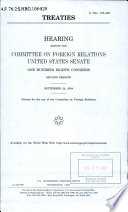 Treaties : hearing before the Committee on Foreign Relations, United States Senate, One Hundred Eighth Congress, second session, September 24, 2004.