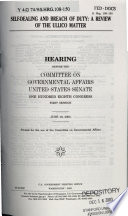 Self-dealing and breach of duty : a review of the ULLICO matter : hearing before the Committee on Governmental Affairs, United States Senate, One Hundred Eighth Congress, first session, June 19, 2003.