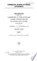 Confirmation hearings on federal appointments : hearings before the Committee on the Judiciary, United States Senate, One Hundred Ninth Congress, first session.