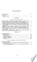 The need for insurance regulatory reform : hearing before the Subcommittee on Capital Markets, Insurance, and Government Sponsored Enterprises of the Committee on Financial Services, U.S. House of Representatives, One Hundred Tenth Congress, first session, October 3, 2007.