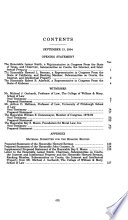 Constitution Restoration Act of 2004 : hearing before the Subcommittee on Courts, the Internet, and Intellectual Property of the Committee on the Judiciary, House of Representatives, One Hundred Eighth Congress, second session,  on H.R. 3799, September 13, 2004.