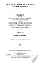 United States v. Booker : one year later, chaos or status quo? : hearing before the Subcommittee on Crime, Terrorism, and Homeland Security of the Committee on the Judiciary, House of Representatives, One Hundred Ninth Congress, second session, March 16, 2006.