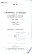 H.R. 50 : compilation of markups before the Committee on Science, One Hundred Ninth Congress, first session, December 31, 2006.