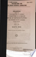 Nuclear R&D and the Idaho National Laboratory : hearing before the Subcommittee on Energy, Committee on Science, House of Representatives, One Hundred Eighth Congress, second session, June 24, 2004.