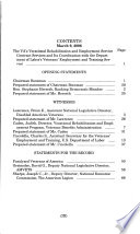 The VA's Vocational Rehabilitation and Employment Service contract services and its coordination with the Department of Labor's Veterans' Employment and Training Service : hearing before the Committee on Veterans' Affairs, House of Representatives, Subcommittee on Economic Opportunity, One Hundred Ninth Congress, second session, March 9, 2006.