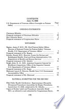 U.S. Department of Veterans Affairs oversight of patient safety : hearing before the Committee on Veterans' Affairs, House of Representatives, Subcommittee on Oversight and Investigations, One Hundred Ninth Congress, second session, June 15, 2006.