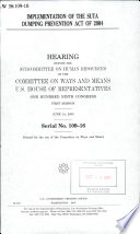 Implementation of the SUTA Dumping Prevention Act of 2004 : hearing before the Subcommittee on Human Resources of the Committee on Ways and Means, U.S. House of Representatives, One Hundred Ninth Congress, first session, June 14, 2005.