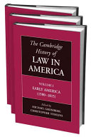 The Cambridge history of law in America /