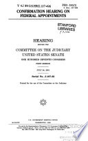 Confirmation hearing on federal appointments : hearing before the Committee on the Judiciary, United States Senate, One Hundred Seventh Congress, first session, July 24, 2001.