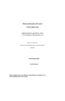 Public information provision in the digital age : implementation and effects of the U.S. Freedom of Information Act /