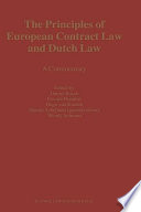 The principles of European contract law and Dutch law : a commentary /