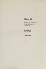 Edition XII, worldwide directory of postgraduate studies in science, 1997/98.