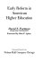 Early reform in American higher education /