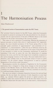 Harmonisation in the EEC /